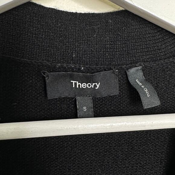 THEORY Long Cardigan in Cashmere Black {BB2} - Picture 6 of 7